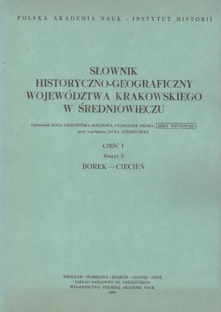 S Ownik Historyczno Geograficzny Wojew Dztwa Krakowskiego W