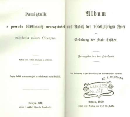 Album aus Anlass der 1050jährigen Feier der Gründung der Stadt Teschen.
