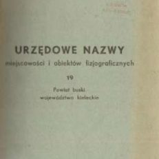 URZĘDOWE nazwy miejscowości i obiektów fizjograficznych