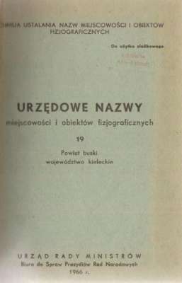 URZĘDOWE nazwy miejscowości i obiektów fizjograficznych