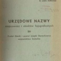 URZĘDOWE nazwy miejscowości i obiektów fizjograficznych