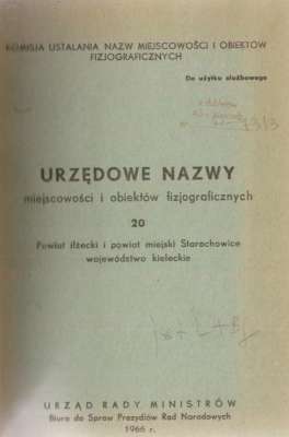 URZĘDOWE nazwy miejscowości i obiektów fizjograficznych