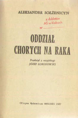 Oddział chorych na raka