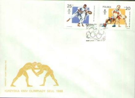 KOPERTA pierwszego dnia obiegu z roku 1988 "Igrzyska XXIV Olimpiady. Seul". - obrazek 2
