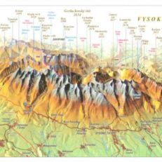 VYCHODNE Vysoke Tatry. Panoramicka mapa - pohlad z juhovychodu.