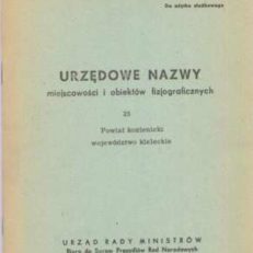 URZĘDOWE nazwy miejscowości i obiektów fizjograficznych. Zeszyt 25. Powiat kozienicki województwo kieleckie.