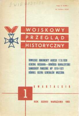 WOJSKOWY Przegląd Historyczny. Kwartalnik. Rok XXXVIII. Styczeń - Marzec . Nr 1(143).