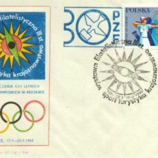 SPORT i turystyka. Krajoznawstwo. Wystawa filatelistyczna dla uczczenia XXII Letnich Igrzysk Olimpijskich w Moskwie Kielce 17 V – 25 V 1980