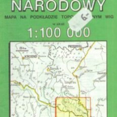 BIESZCZADZKI Park Narodowy. Mapa na podkładzie topograficznym WIG w skali 1:100.000.