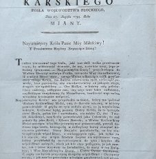 GŁOS Antoniego Karskiego posła województwa płockiego, Dnia 27. Augusta 1793 Roku miany.