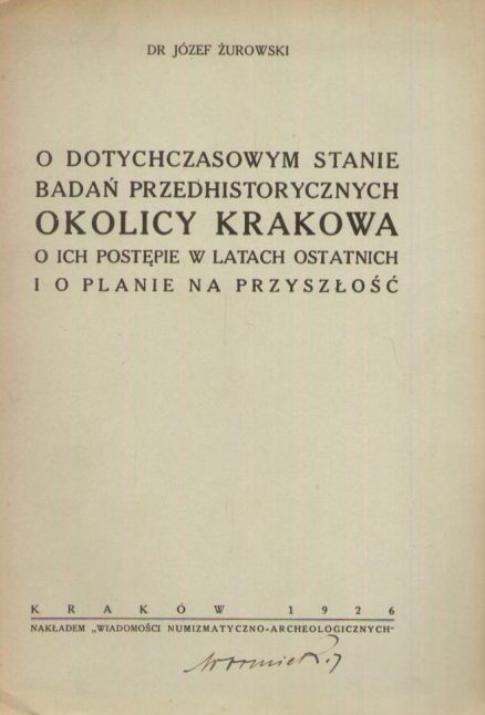 O dotychczasowym stanie badań przedhistorycznych okolicy Krakowa, o ich postępie w latach ostatnich i o planie na przyszłość.