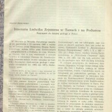 Itineraria Ludwika Zejsznera w Tatrach i na Podtatrzu. Przyczynek do dziejów geologii w Polsce.