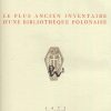 Le plus ancien inventaire d’une bibliotheque polonaise.