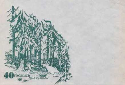 KOPERTA okolicznościowa "40 rocznica śmierci J. Piwnika "Ponurego", Akcji "Burza.