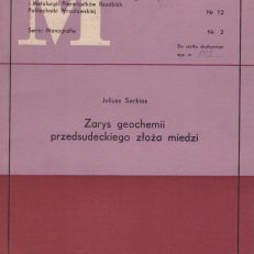 Zarys geochemii przedsudeckiego złoża miedzi.