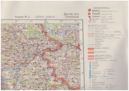 TOMASZOW. Blatt-Nr. S 51. Skala 1:300.000. Deutsche Heereskarte. Osteuropa 1:300.000. Ausgabe Nr. 2.