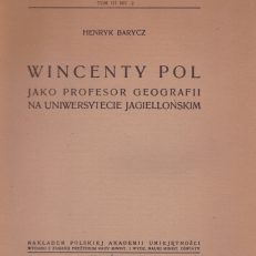 Wincenty Pol jako profesor geografii na Uniwersytecie Jagiellońskim