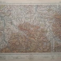 CIESZYN. Pas 50. Słup 27. Mapa topograficzna w skali 1:100.000.