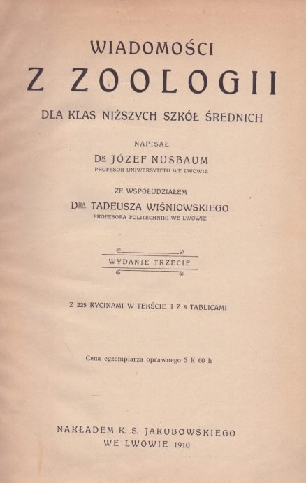 WIADOMOŚCI z zoologii dla klas niższych szkół średnich. - obrazek 4