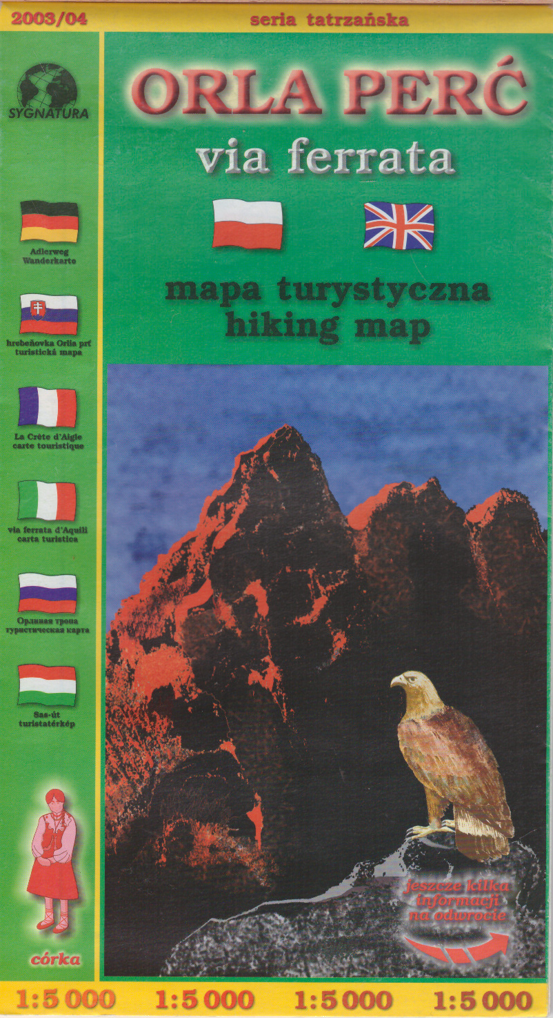 ORLA Perć. Via ferrata. Mapa turystyczna 1:5.000.