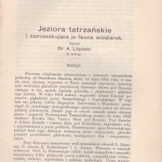 Jeziora tatrzańskie i zamieszkująca je fauna wioślarek. Z tablicą.