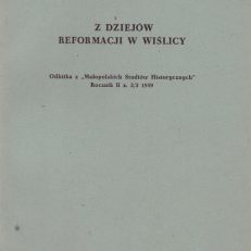 Z dziejów reformacji w Wiślicy.