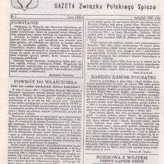 NA Spiszu. Gazeta Związku Polskiego Spisza.
