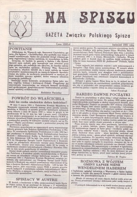 NA Spiszu. Gazeta Związku Polskiego Spisza.