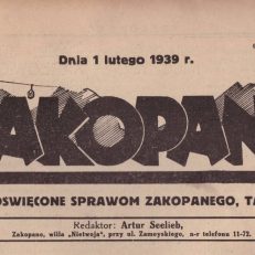 ZAKOPANE. Czasopismo poświęcone sprawom Zakopanego, Tatr i Podhala.