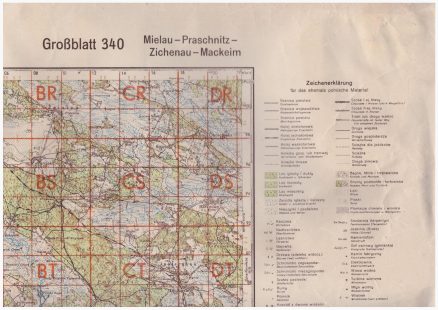 MIELAU /Mława/ - Praschnitz - Zichenau - Mackeim. Karte des Deutschen Reiches 1:100 000. Grossblatt 340.