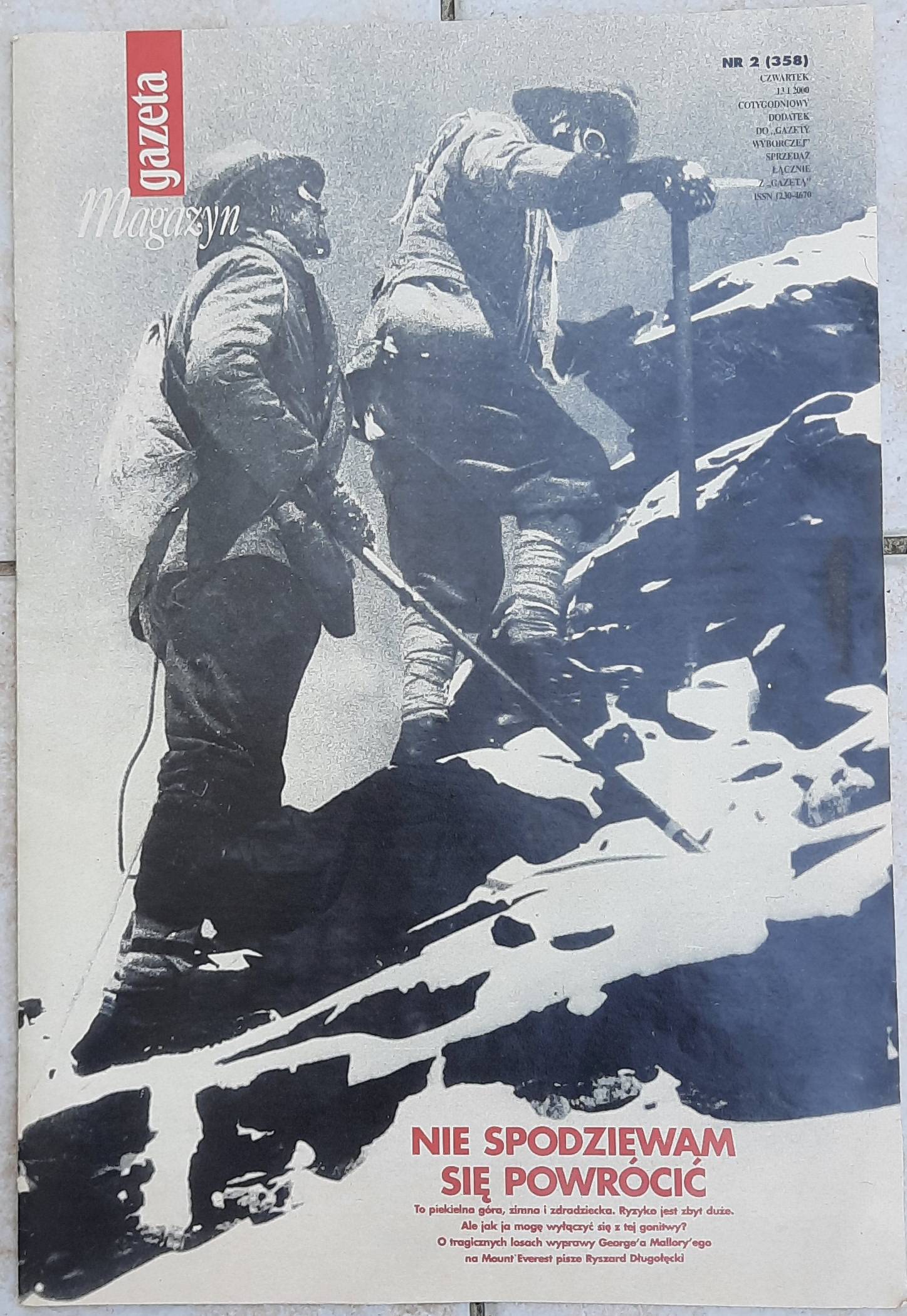 Nie spodziewam się powrócić. Mallory, Mount Everest 1924.