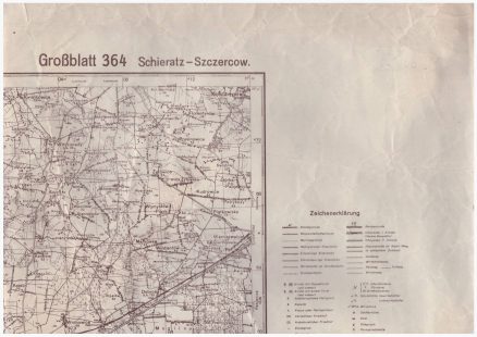 SCHIERATZ - Szczercow. Grossblatt nr 364. Mapa w skali 1:100 000.