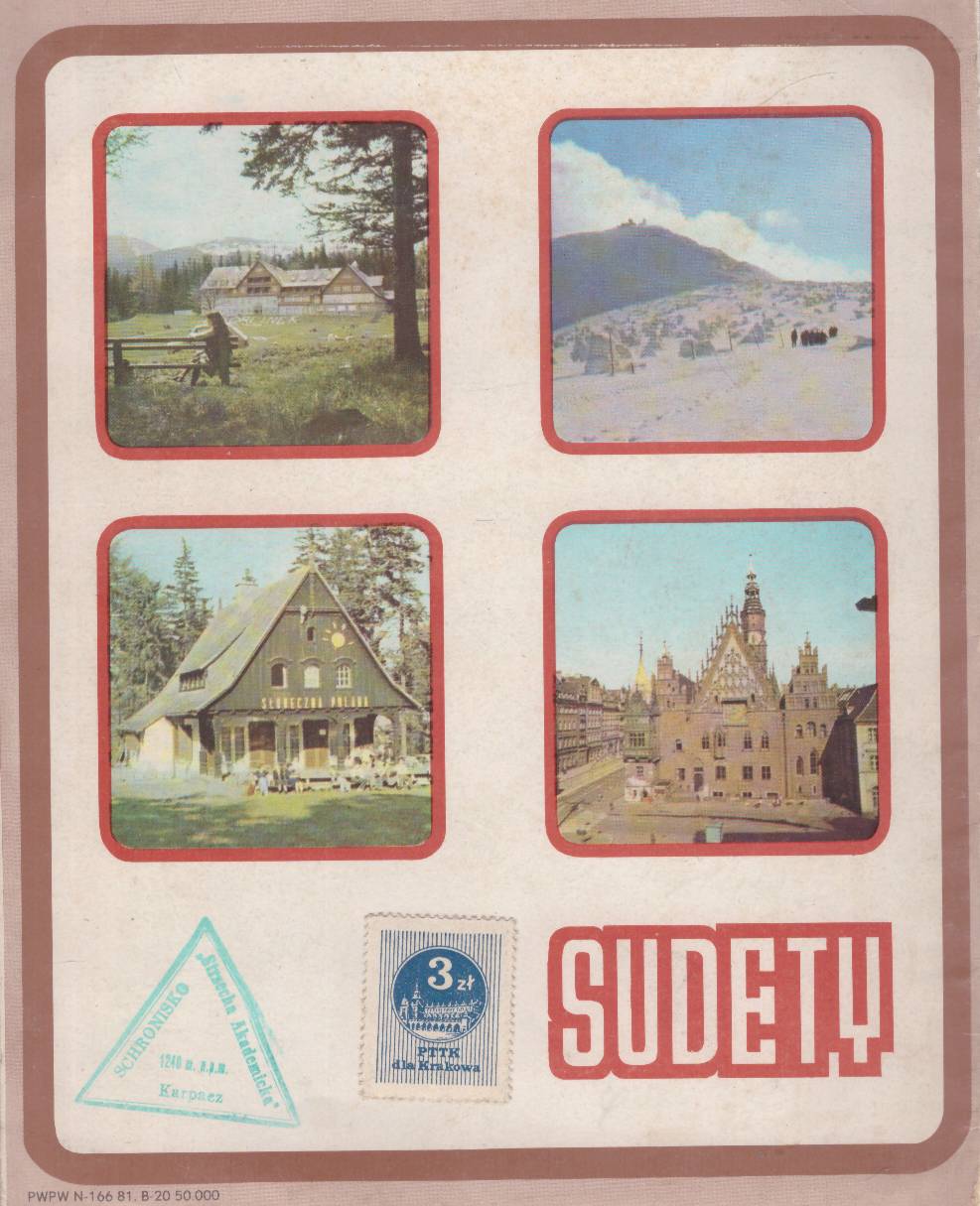 SUDETY. Mapa panoramiczna.