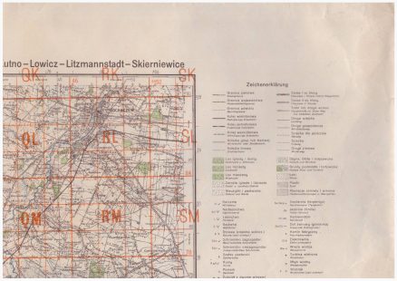 KUTNO - Lowicz - Litzmannstadt - Skierniewice. Karte des Deutschen Reiches 1:100 000. Grossblatt 356. Ausgabe 3 vom X. 1944.