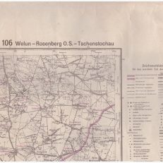 WELUN /Wieluń/ - Rosenberg O. S. - Tschenstochau. Karte des Deutschen Reiches 1:100 000. Grossblatt 106.