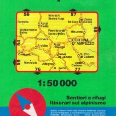 CORTINA d`Ampezzo. Sentieri e rifugi. Itinerari sci alpinismo. Skala 1:50 000.