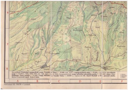 VYSOKE Tatry. High Tatra. Haut Tatra. Hohe Tatra. Magas Tatra. Mapa w skali 1:50 000. - obrazek 4