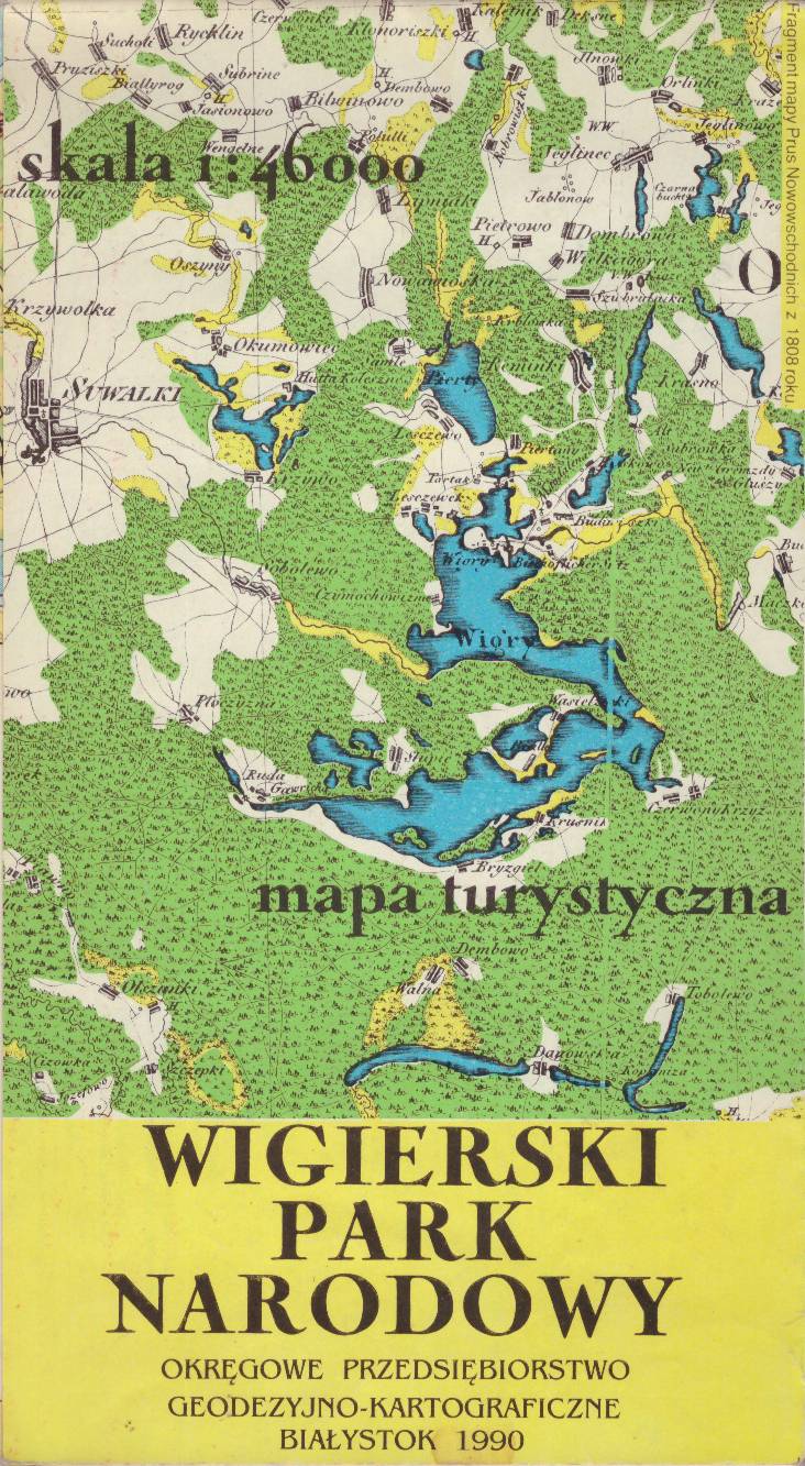WIGIERSKI Park Narodowy. Mapa turystyczna. Skala 1:46 000.