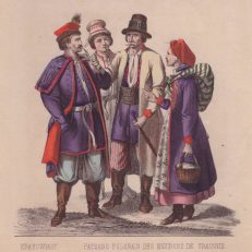 Paysans Polonais des Environs de Cracovie. Litografia kolorowana. Rok 1863.
