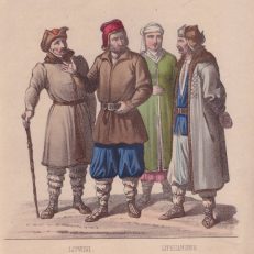 Litwini. Lithuaniens. Litografia kolorowana. Rok 1863.