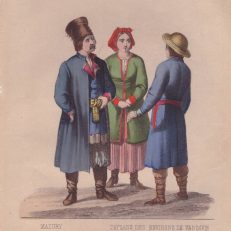 Mazury. Paysans Polonais des Environs de Varsovie. Litografia kolorowana. Rok 1863.