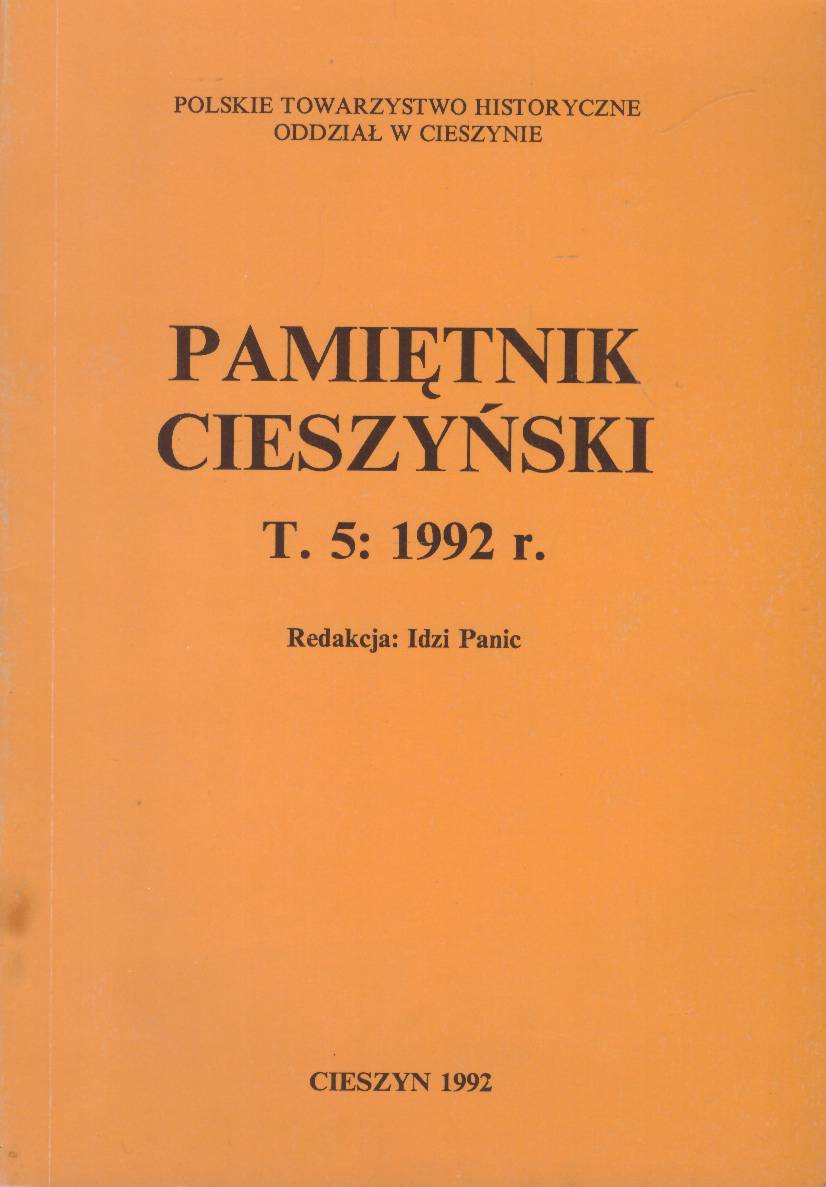 PAMIĘTNIK Cieszyński. Tom 5. 1992.