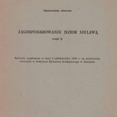ZAGOSPODAROWANIE jezior sielawą (część I).