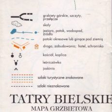 Tatry Bielskie. Mapa grzbietowa. Skala 1:30 000.