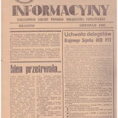 BIULETYN Informacyjny Tymczasowego Zarządu Polskiego Towarzystwa Tatrzańskiego. Kraków, Listopad 1981.