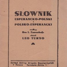 SŁOWNIK esperancko-polski i polsko-esperancki.