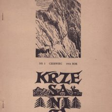 KRZESANICA. Biuletyn - Kronika Sekcji Taternickiej Oddziału Warszawskiego PTTK. Zeszyt Nr 3. Czerwiec 1954.