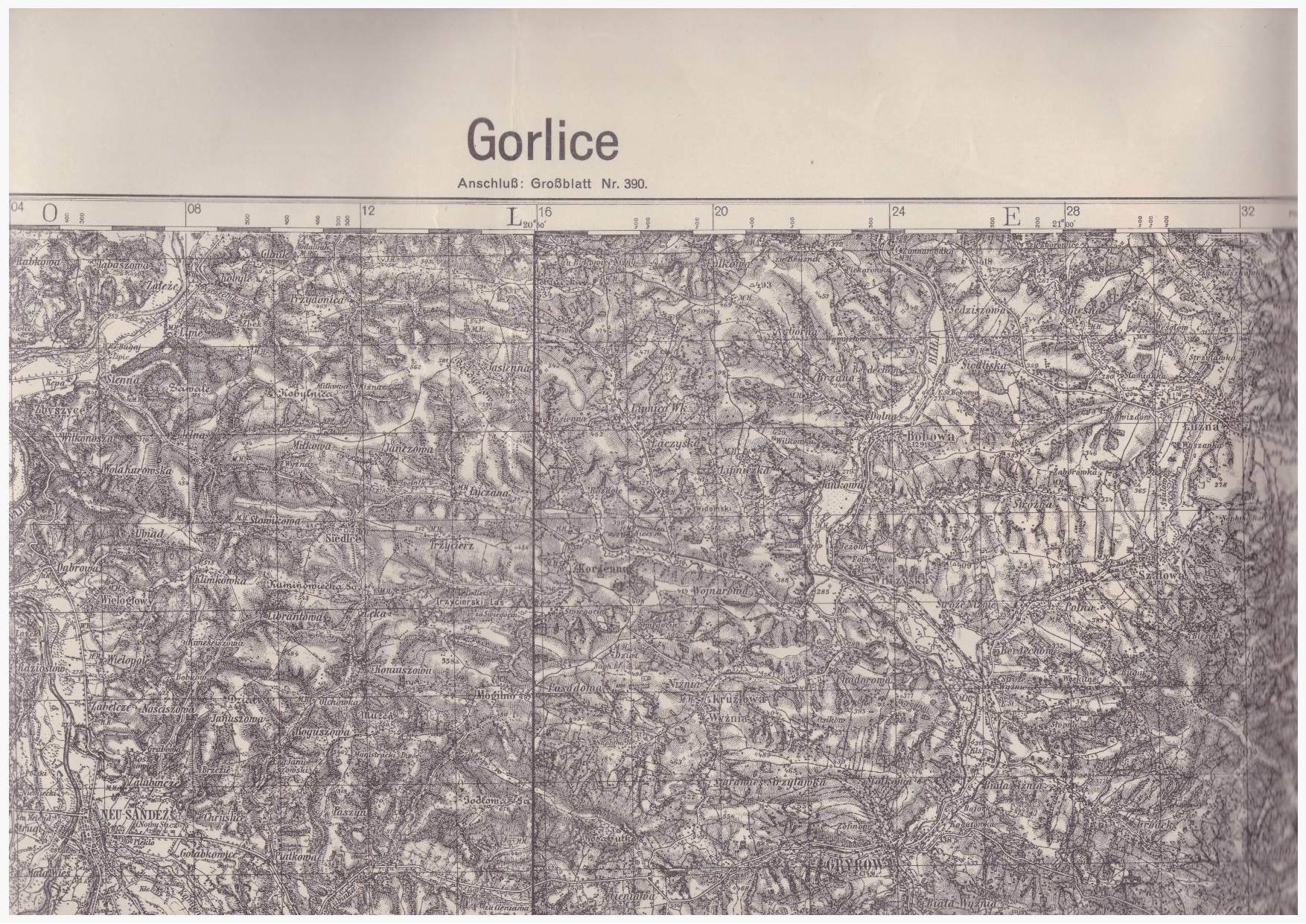 GORLICE. Grossblatt 412. Mapa w skali 1:100 000. Sonderausgabe.