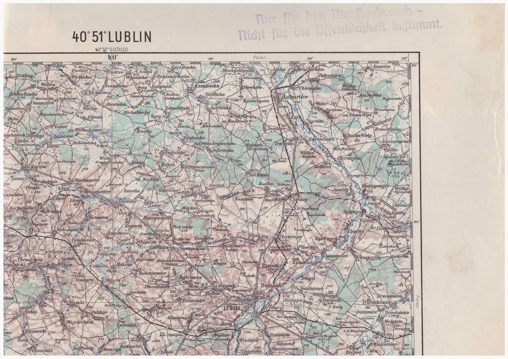 LUBLIN 40 51. Mapa w skali 1:200 000.
