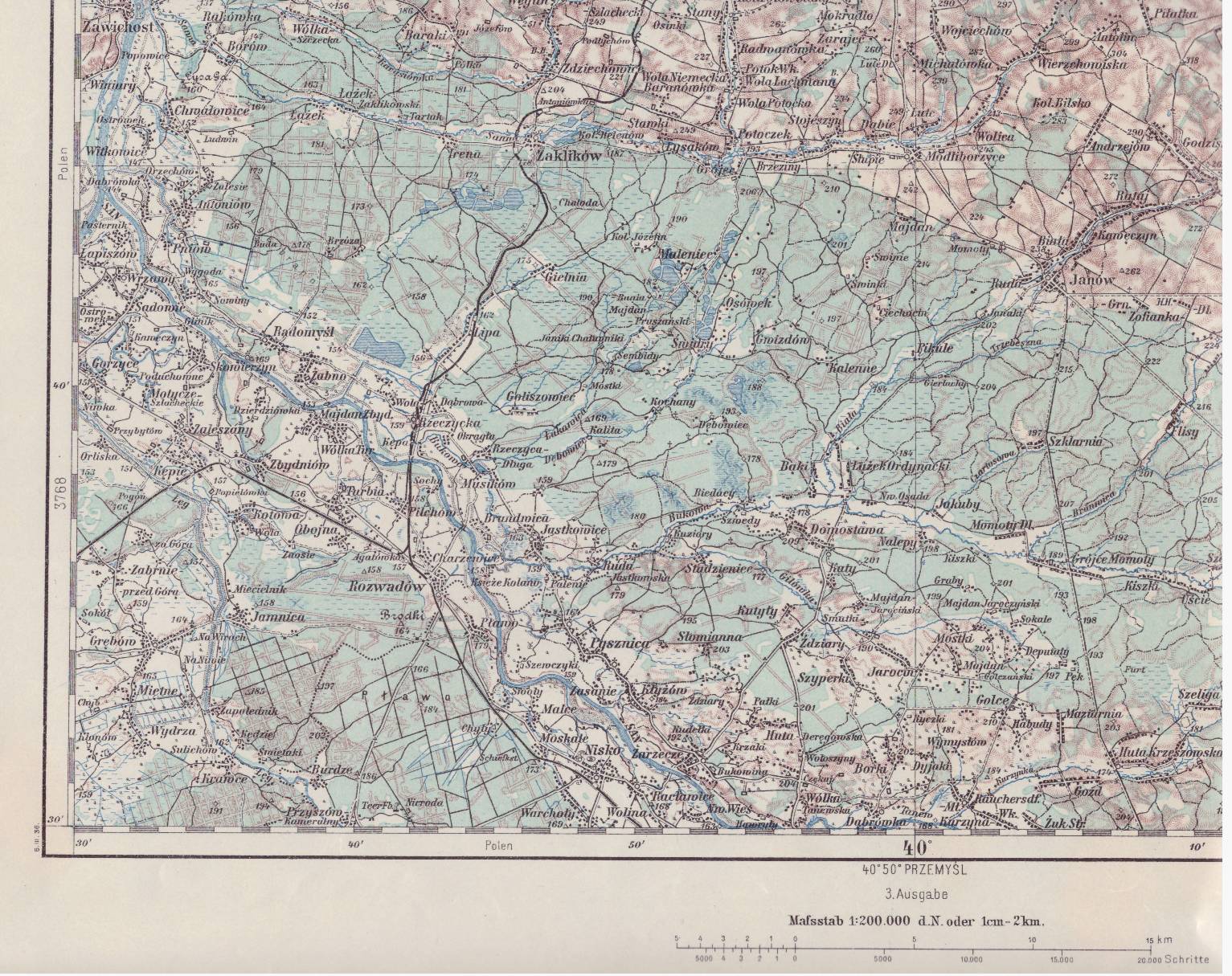 LUBLIN 40 51. Mapa w skali 1:200 000. - obrazek 2